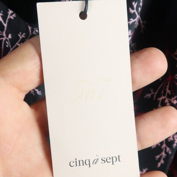 CINQ A SEPT RASPBERRY MULTI TUMBLED DAISY KACY V NECK MAXI DRESS SIZE 0 NWT - Picture 9 of 16